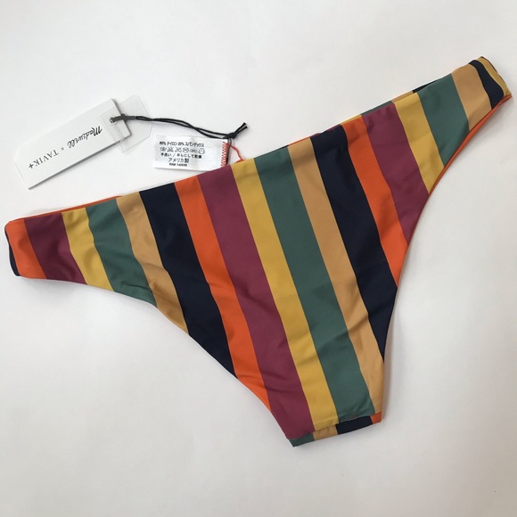 Madewell Tavik Ali Moderate Peacock Stripe Bottom - Picture 6 of 10